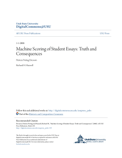 Machine Scoring of Student Essays: Truth and Consequences
