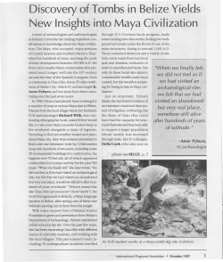 Discovery of Tombs in Belize Yields New Insightsinto Maya Civilization