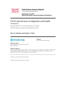 FACTS Special Issue on Migration and Health