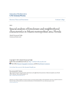 Spacial analysis of foreclosure and neighborhood characteristics in