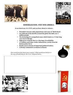 DEMOBILIZATION: POST WWI AMERICA