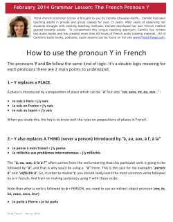 How to use the pronoun Y in French