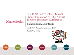 Got 10 Weeks? Try The Short-Term Impact Evaluation of The Annual