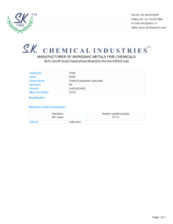manufacturer of inorganic metals fine chemicals