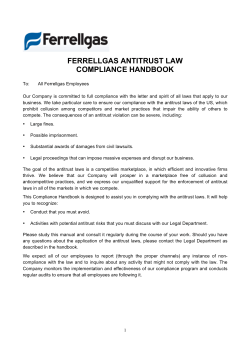 FERRELLGAS ANTITRUST LAW COMPLIANCE HANDBOOK
