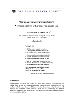 this unique distance from isolation