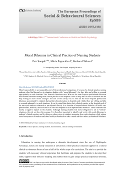 Moral Dilemma in Clinical Practice of Nursing