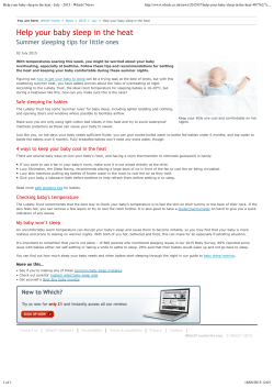Help your baby sleep in the heat - July - 2015