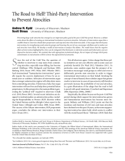 The Road to Hell? ThirdParty Intervention to Prevent Atrocities