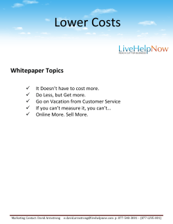Lower Costs - LiveHelpNow