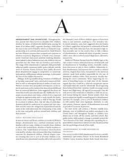 abandonment and infanticide. - University of Chicago Press