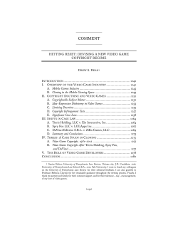 Hitting Reset: Devising A New Video Game Copyright Regime