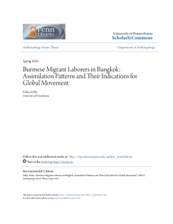 Burmese Migrant Laborers in Bangkok: Assimilation Patterns and