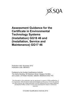 Assessment Guidance for the Certificate in Environmental