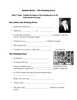 Explain the impact of the printing press on the