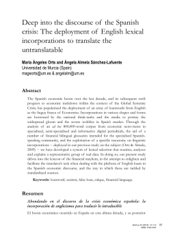 Deep into the discourse of the Spanish crisis: The deployment of