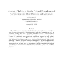 Avenues of Influence: On the Political Expenditures of Corporations