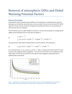 Removal of atmospheric GHGs and Global Warming Potential Factors