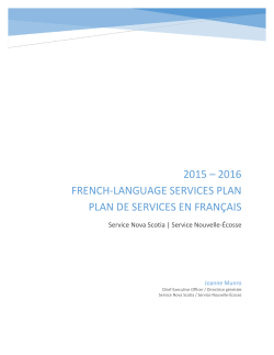 French-language Services Plan