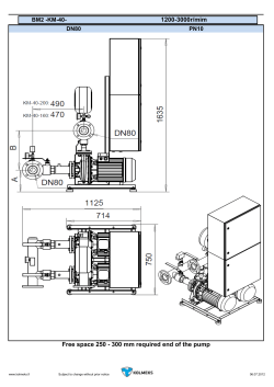 1200-3000r/mim Free space 250 - 300 mm required end