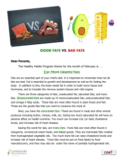 GOOD FATS VS. BAD FATS