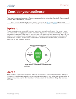 Consider your audience