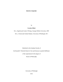 POETIC INQUIRY - D-Scholarship@Pitt