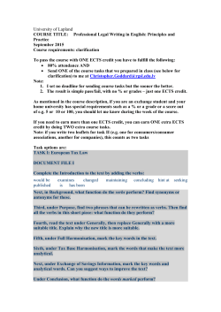 University of Lapland COURSE TITLE: Professional Legal Writing in