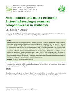 Socio-political and macro-economic factors influencing ecotourism