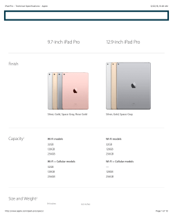 iPad Pro - Technical Specifications - Apple