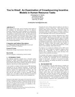 You`re Hired! An Examination of Crowdsourcing Incentive Models in