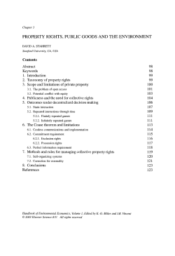PROPERTY RIGHTS, PUBLIC GOODS AND THE ENVIRONMENT