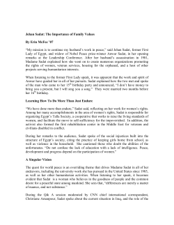 Jehan Sadat: The Importance of Family Values