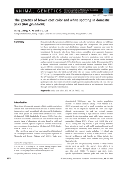 The genetics of brown coat color and white spotting in domestic yaks