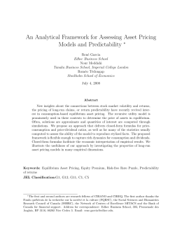 An Analytical Framework for Assessing Asset Pricing Models and