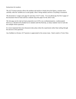 Instructions for teachers: The ACT Science practice allows the