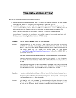 FREQUENTLY ASKED QUESTIONS - Iowa Department of Public