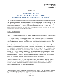 Rights and Options for Victims of Sexual Misconduct, Dating and