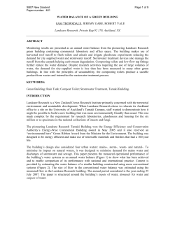 Water balance of a green building