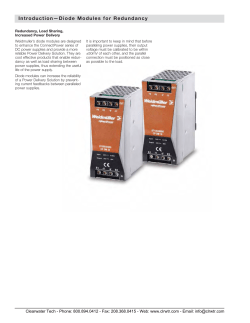 Introduction&mdash;Diode Modules for Redundancy