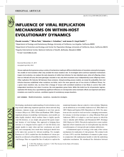 INFLUENCE OF VIRAL REPLICATION MECHANISMS ON