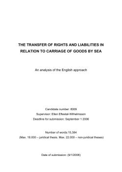 THE TRANSFER OF RIGHTS AND LIABILITIES IN RELATION TO