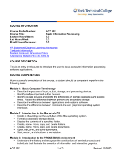 AOT 162 - York Technical College