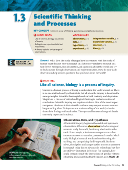 1.3 Scientific Thinking and Processes