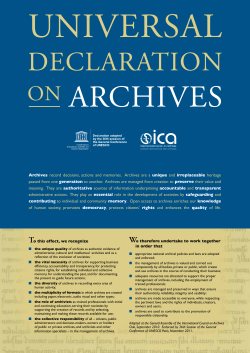 UNIVERSAL DECLARATION ON ARCHIVES, English, Web version