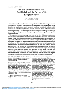 Paul Ehrlich and the Origins of his