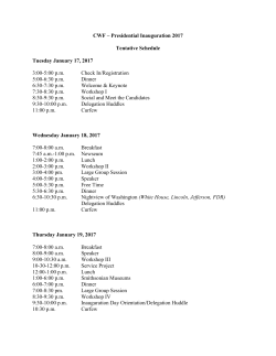 CWF &ndash; Presidential Inauguration 2017 Tentative Schedule Tuesday