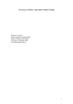 The Science of Welfare : Adam Smith`s Political Thought