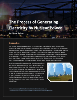 The Process of Generating Electricity by Nuclear Power