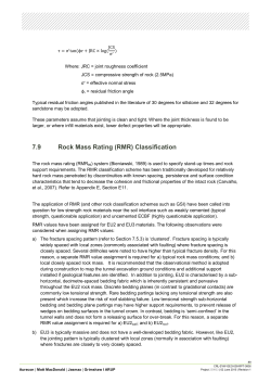 7.9 Rock Mass Rating (RMR) Classification